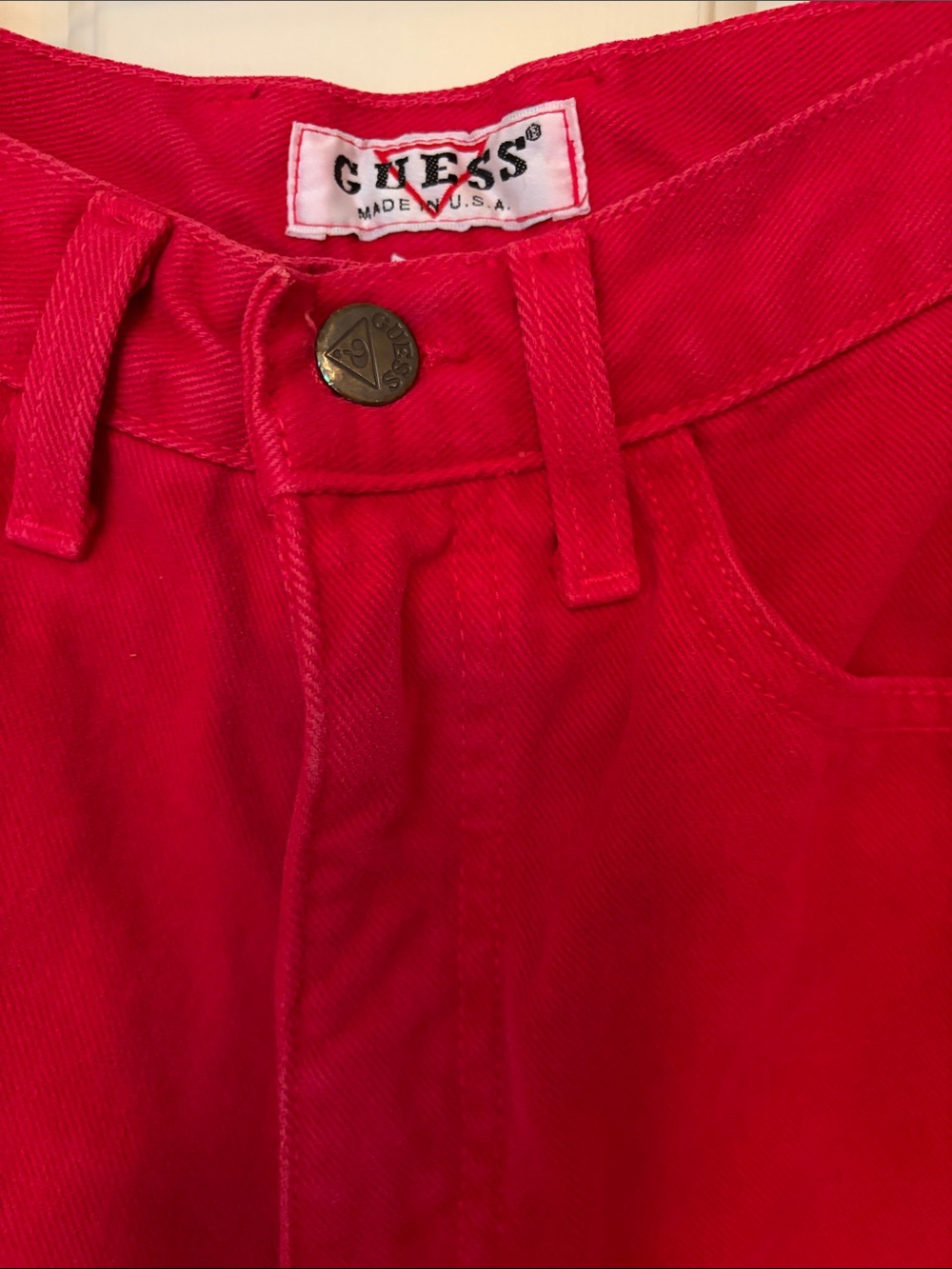 Vintage Guess Red High-Waist Jeans - Picture 3 of 9